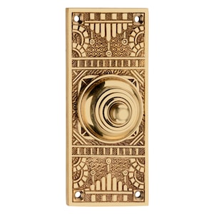 Vintage Victorian Brass Antique Door Bell Push Button - Elegant Retro Home Decor, Classic Hardware, Timeless -Doorbell Chime Push Button