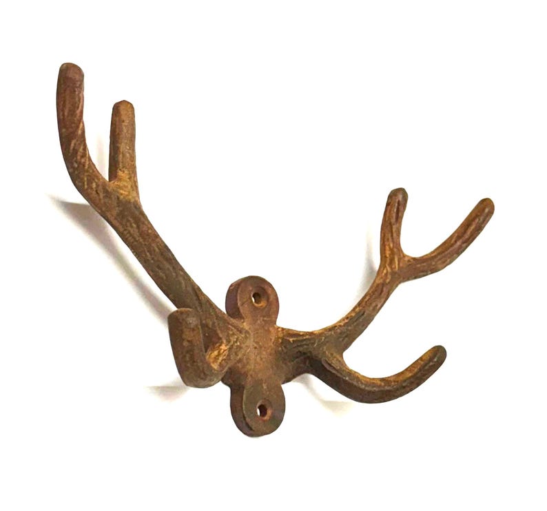 Deer Antler Coat Hook Vintage Cast Iron Entryway Hook Rustic Wall Deer Antler Coat Hook Vintage Cast Iron Entryway Hook Rustic Wall