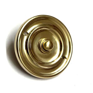 Vintage Solid Brass &#39;Paragon&#39; Bell Push - Classic Doorbell Button & Wired Button - Edwardian Victorian Style Door Hardware