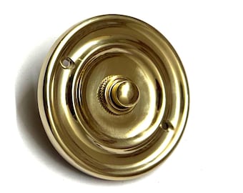 Pulsante per campanello vintage in ottone massiccio "Paragon": pulsante per campanello edoardiano