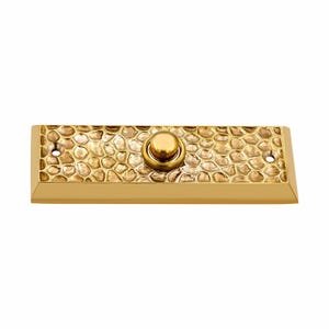 Solid Brass Doorbell Push Button | Hammered Brass Bell Push | Luxury Front Door Hardware | Vintage Handmade Doorbell Button image 5