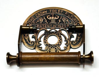 Vintage Cast Iron Toilet Paper Holder: Antique Copper Victorian Style