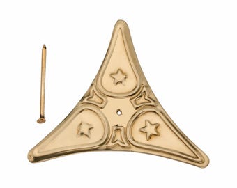 Brass Stair Dust Corners – Vintage Dust Guard Plate for Stairs | Solid Brass Stair Trim | Antique Home Renovation Hardware