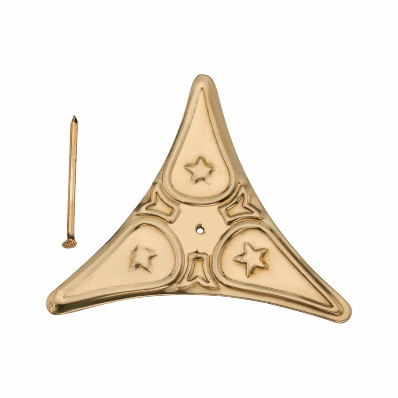 Brass Stair Dust Corners – Vintage Dust Guard Plate for Stairs | Solid Brass Stair Trim | Antique Home Renovation Hardware image 1