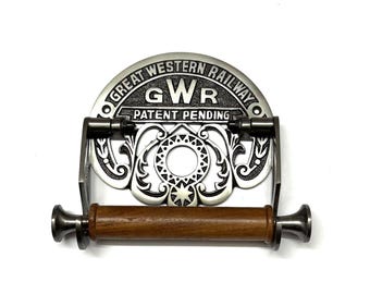 Cast Iron Toilet Roll Holder – Vintage Railway Style Toilet Paper Holder – Antique Iron Victorian Bathroom
