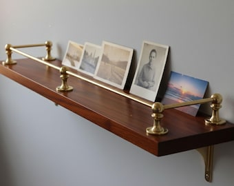 Solid Brass Gallery Rail for Cabinets & Shelves | Brass Shelf Edge Railing | Vintage Furniture Trim Hardware