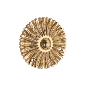 Solid Brass Antique Flower Doorbell Push - Vintage Floral Design, Elegant Home Entry Button, Handcrafted Brass Doorbell, Rustic Floral Bell