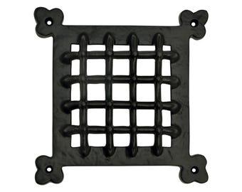 Cast Iron Gothic Window Grille with Bullion Glass: Medieval Decor