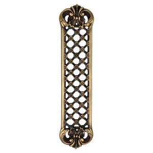 Antique Brass Lattice Push Plate – Vintage Door Hardware