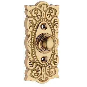 Vintage Victorian Brass Antique Door Bell Push Button - Elegant Retro Home Decor, Classic Hardware -Wired Brass Doorbell Chime Push Button