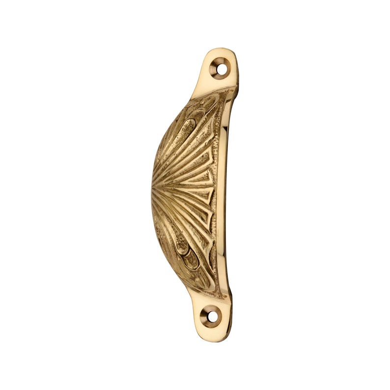 Vintage Art Deco Brass Shell Drawer Pull - 4 Inch Wide - Etsy