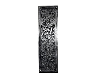 Plaque de poussée de porte en fonte Inca : Quincaillerie noir antique