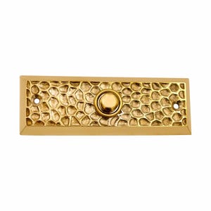 Solid Brass Doorbell Push Button | Hammered Brass Bell Push | Luxury Front Door Hardware | Vintage Handmade Doorbell Button image 8