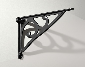 Cast Iron Shelf Brackets – Art Deco Antique Black Supports