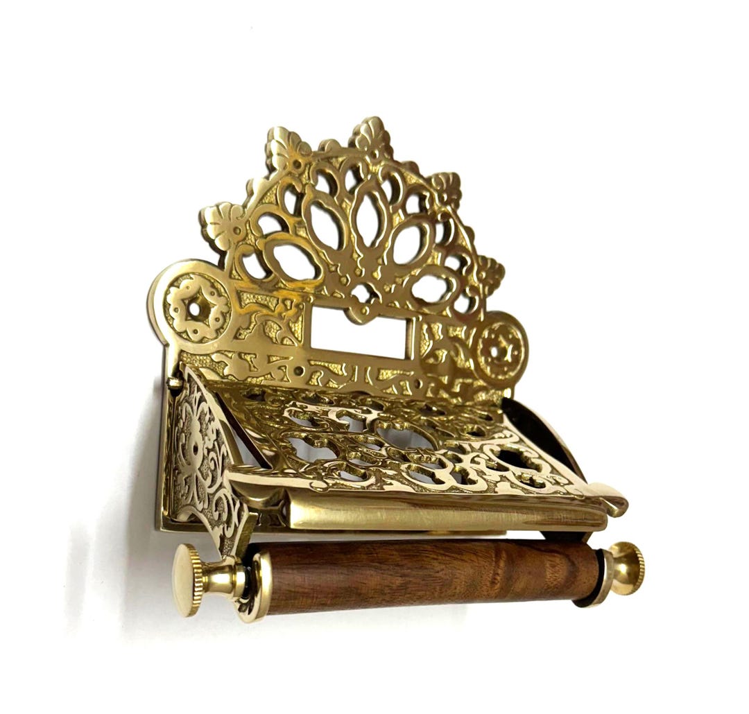 Victorian Ornate Solid Brass Toilet Paper Holder - Elegant Bathroom ...