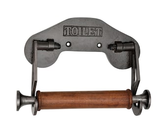 Vintage Cast Iron Toilet Roll Holder - Rustic Farmhouse Bathroom Fixture