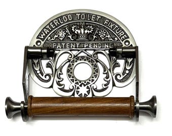 The Waterloo Vintage Cast Iron toilet paper/roll holder in Antique Iron, Bathroom decor Accessory, Victorian styled holder