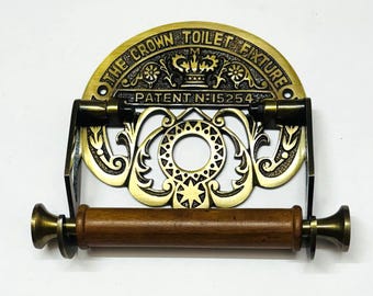 Vintage Cast Iron Toilet Paper Holder: Antique Brass Victorian Bathroom Decor