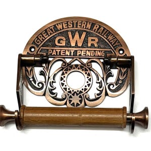 GWR Vintage Cast Iron Toilet Paper Holder: Antique Copper Victorian Bathroom Decor