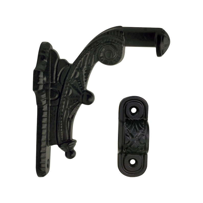 Gothic Rope Brackets Vintage Decorative Handrail Bracket: Antique Black Cast Iron, Gothic ...