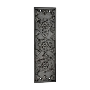 Ellerker Cast Iron Door Push Plate – Vintage Rustic Door Hardware, Antique Iron Plate