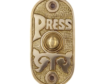 Vintage Victorian Press Brass Antique Door Bell Push Button - Elegant Retro Home Decor, Classic Hardware, Timeless Design- Premium Door Bell