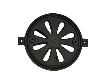 Victorian Air Vent Grille: Round Adjustable Hit & Miss Vent, Antique Black