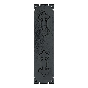 Tudor Cast Iron Door Push Plate - Antique Style Hardware for Doors or Cabinets-Perfect for Vintage, Rustic, or Bohemian Decor.