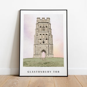 Glastonbury Tor Print, Somerset Landmark Wall Art, Home Decor Poster, UK Travel Gift Printable Digital Download