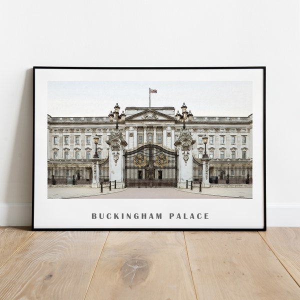 Buckingham Palace Print, London Landmark Wall Art, Home Decor Poster, UK Travel Gift Printable Digital Download