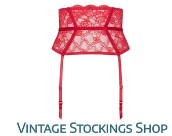 Suspender Belt Red Waspie Medium 4 straps vintage new old stock