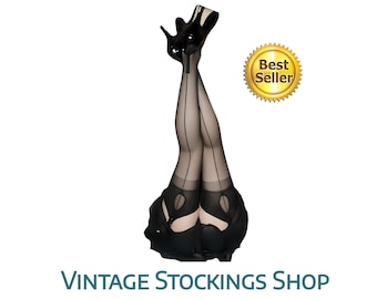 Fully fashioned  Stockings with Cuban Heel Various colours One Size