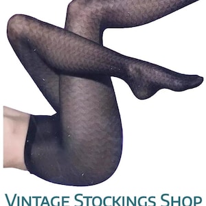 Black Tights 20 Denier Geometric design Giorgio Galli Italian Medium NEW
