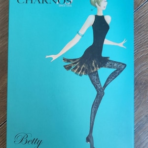 Vintage Charnos 75 Betty Tights Patterned Size Medium/large