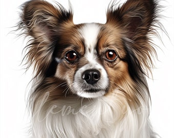 Papillon Dog Clipart, 12 High Quality JPGs, Animal Jpg, Dog Clipart, Digital Paper Craft, Card Making, Digital Download for Commercial use