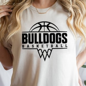 Bulldogs Basketball Net Svg, Bulldogs Svg, Team Spirit Svg, Digital Download, School Mascot Svg, Game Day Svg, Silhouette, Cricut Cut Files image 1