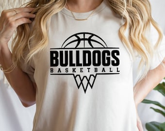 Bulldogs Basketball Net Svg, Bulldogs Svg, Team Spirit Svg, Digital Download, School Mascot Svg, Game Day Svg, Silhouette, Cricut Cut Files