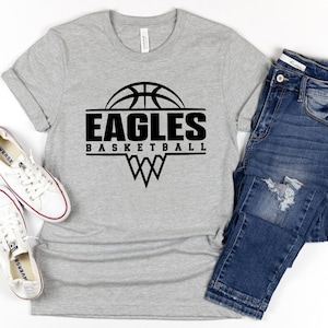 Eagles Basketball Net Svg, Eagles Svg, Team Spirit Svg, Digital Download, School Mascot Svg, Game Day Svg, Silhouette, Cricut Cut Files