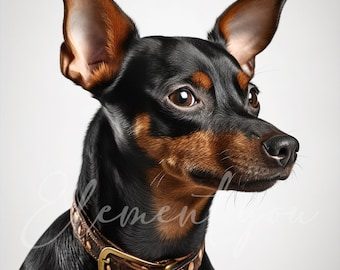 Min Pin Miniature Pinscher Clipart, 12 High Quality JPGs, Dog Clipart, Digital Paper Craft, Card Making, Digital Download for Commercial use