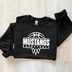 Mustangs Basketball Net Svg, Mustangs Svg, Team Spirit Svg, Digital Download, School Mascot Svg, Game Day Svg, Silhouette, Cricut Cut Files