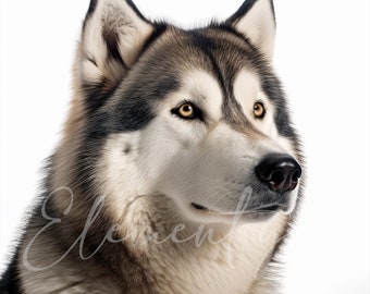 Alaskan Malamute Clipart, 12 High Quality JPGs, Dog Clipart, Digital Paper Craft, Card Making, Digital Download for Commercial use