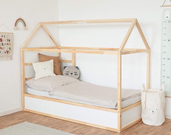 Ikea Kura roof for house bed, Kura roof frame made of wood, roof truss for Kura loft bed // Complete set incl. mounting material