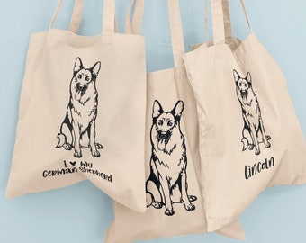 CafePress German Shepherd Dog Tote Bag - Natural Canvas Reusable Shopping Bag, Two Sizes