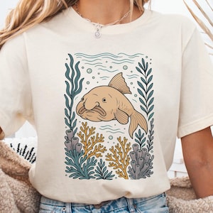 Cute Blobfish Shirt, Blobfish Lover Tee, Blobfish Gift, Aquatic Plants Tshirt, Ocean Conservation T-shirt, Marine Biologist Gift