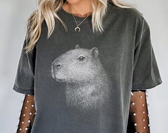Maglietta vintage Capybara, maglietta vintage Cute Capybara Comfort Colors, camicia retrò Silhouette Capybara, regalo amante Capybara