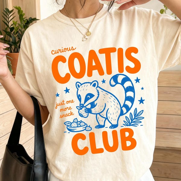 Coatis Club Shirt, Coati Lover Tee, Exotic Animal Tshirt, Comfort Colors Vintage Style Graphic Tee