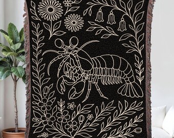 Mantis Shrimp Woven Blanket, Mantis Shrimp Woven Tapestry, Mantis Shrimp Lover Gifts, Mantis Shrimp Throw Wall Decor Aesthetic