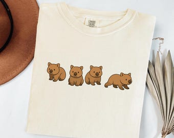 Vintage Wombat Comfort Colors Tee, Wombat Minimalist Relaxed Fit Unisex Shirt