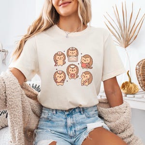 Hedgehog Nurse T-Shirt Shirt, Hedgehog T-shirt, Hedgehog Lover Tee, Hedgehog Gift, Hedgehog Graphic Tee