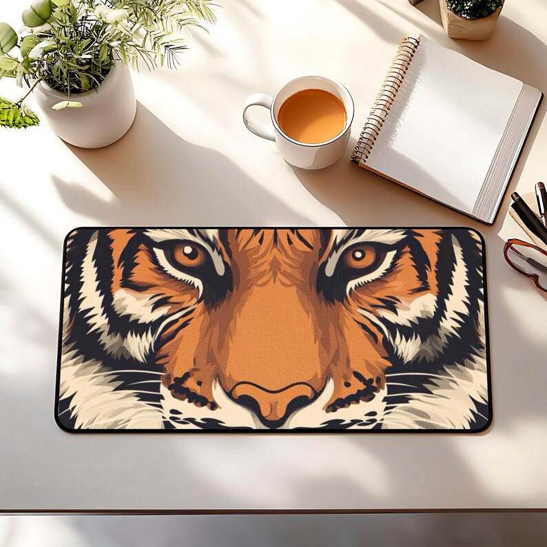 Computer Mat Tiger Tiger Desk Mat, Tiger Print Desk Pad, Tiger Desk Pad, Tiger Gifts ...